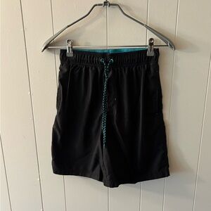 George Black Swim Trunks with Teal Accents Mens Small basic pool vacation swim